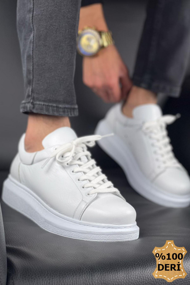 MN257 - DBT Estrella Deri Erkek Ayakkabı BEYAZ