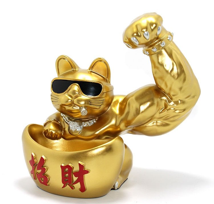 Polyester Şanslı Kedi Figürü Model 4