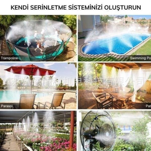 10 Metre Kendin Yap Açık Alan Serinletme ve Nemlendirme Sistemi