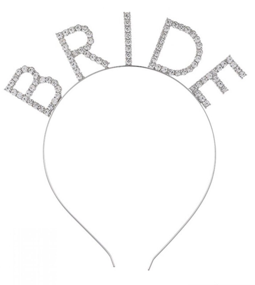 Bekarlığa Veda Kristal Taşlı Gümüş Bride Tacı