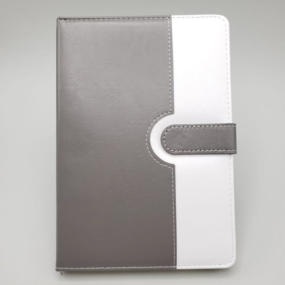 Tarihsiz Ajanda Defter Beyaz Gri Renk