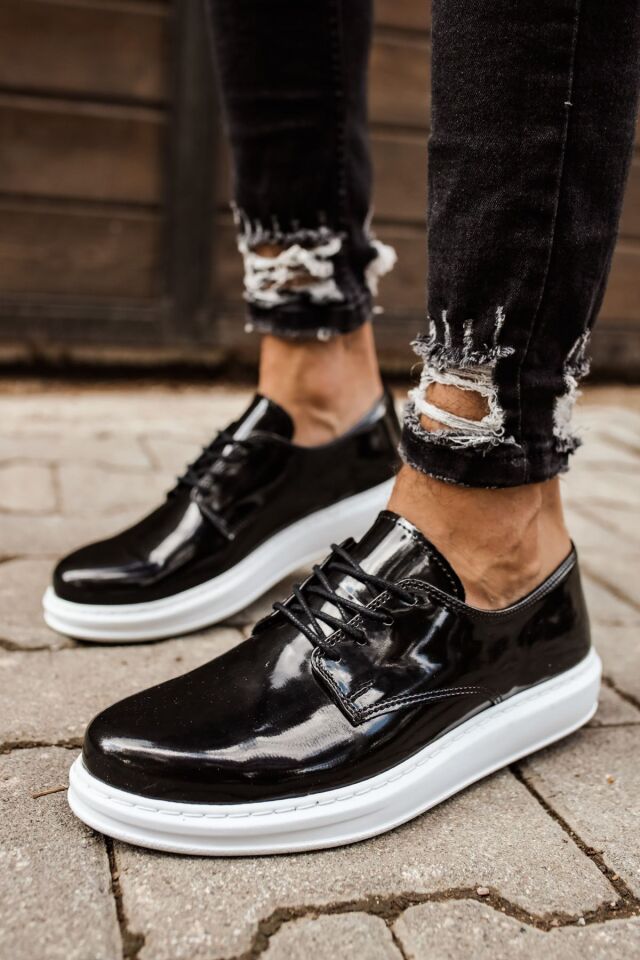 MN003 - RBT Pelle Verniciata Classica Erkek Ayakkabı SIYAH