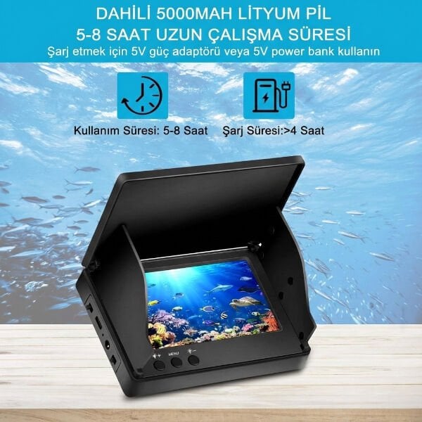 20 Metre Sualtı Balık Tutma Kamerası