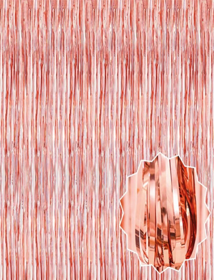 Rose Gold Püsküllü Kapı Perdesi